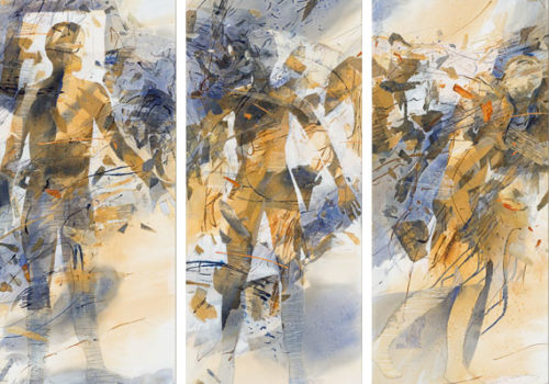 Judith White, Transfusion (detail), 2012, mixed media on canvas, 242 x 530cm (5 panels each 242 x 90cm), photo: Michel Brouet
