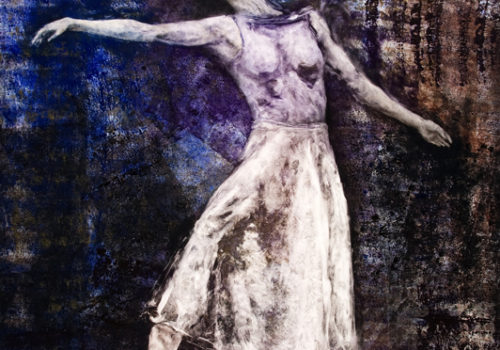 Debra Luccio, En Pointe (2010) Monotype & Etching Ink on Velin Arches 118 x 79cm (Rachael Walsh, Queensland Ballet)