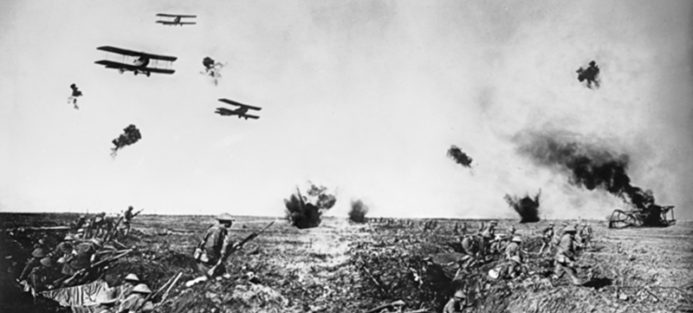 Frank Hurley, Over the top/A hop over, c 1918, Photographic Digital Print, 20x25cm. Image courtesy of Australian War Memorial