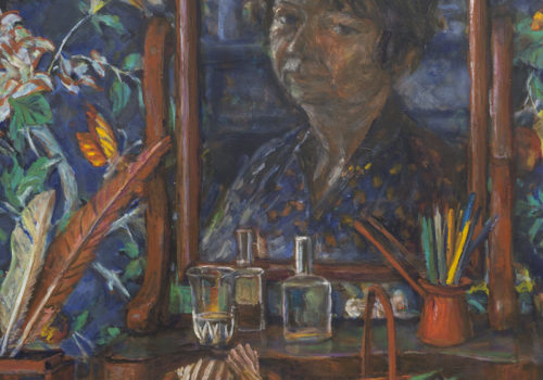 Margaret Olley, Bedroom still life (detail), 1997, Oil on board 61 x 91cm, Purchased by Maitland Regional Art Gallery with the assistance of the Art Gallery Society, 1998, Maitland Regional Art Gallery Collection